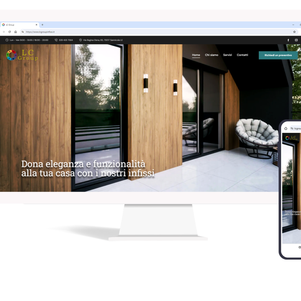 Lc Group infissi immagine sito web responsive grafica by www.oto-oto.it
