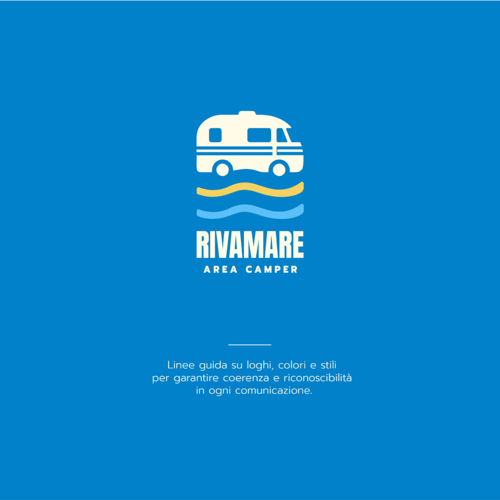 Brand Identity Area Camper Rivamare. Grafica by www.oto-oto.it